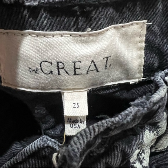 $395 The Great The Hero Black Daisy Stamp Jean Women's Size 25 Made In Usa - Picture 14 of 16